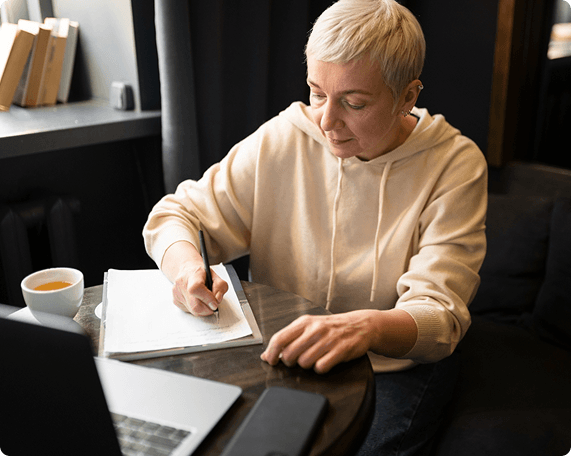 woman writing
